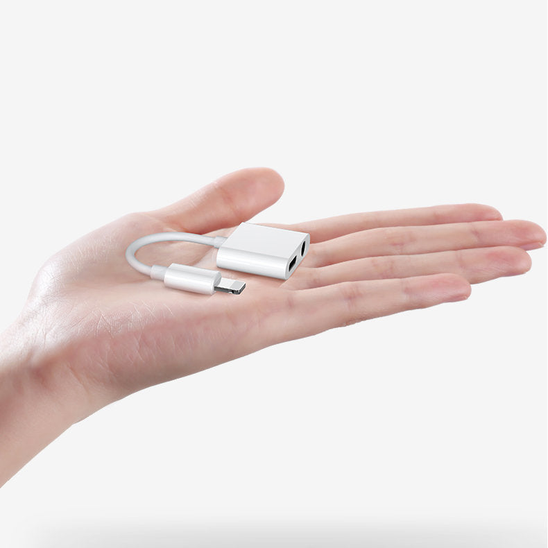 Audio adapter Lightning na Lightning Joyroom S-Y104 Ben, s Lightning punjem portom, Bijeli