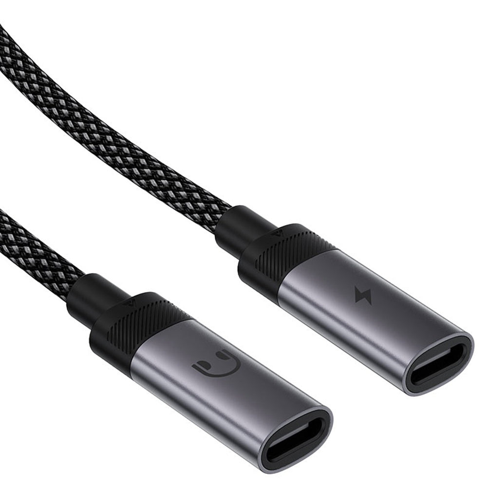 Audio adapter USB-C - 2 x USB-C Acefast J14, Crni