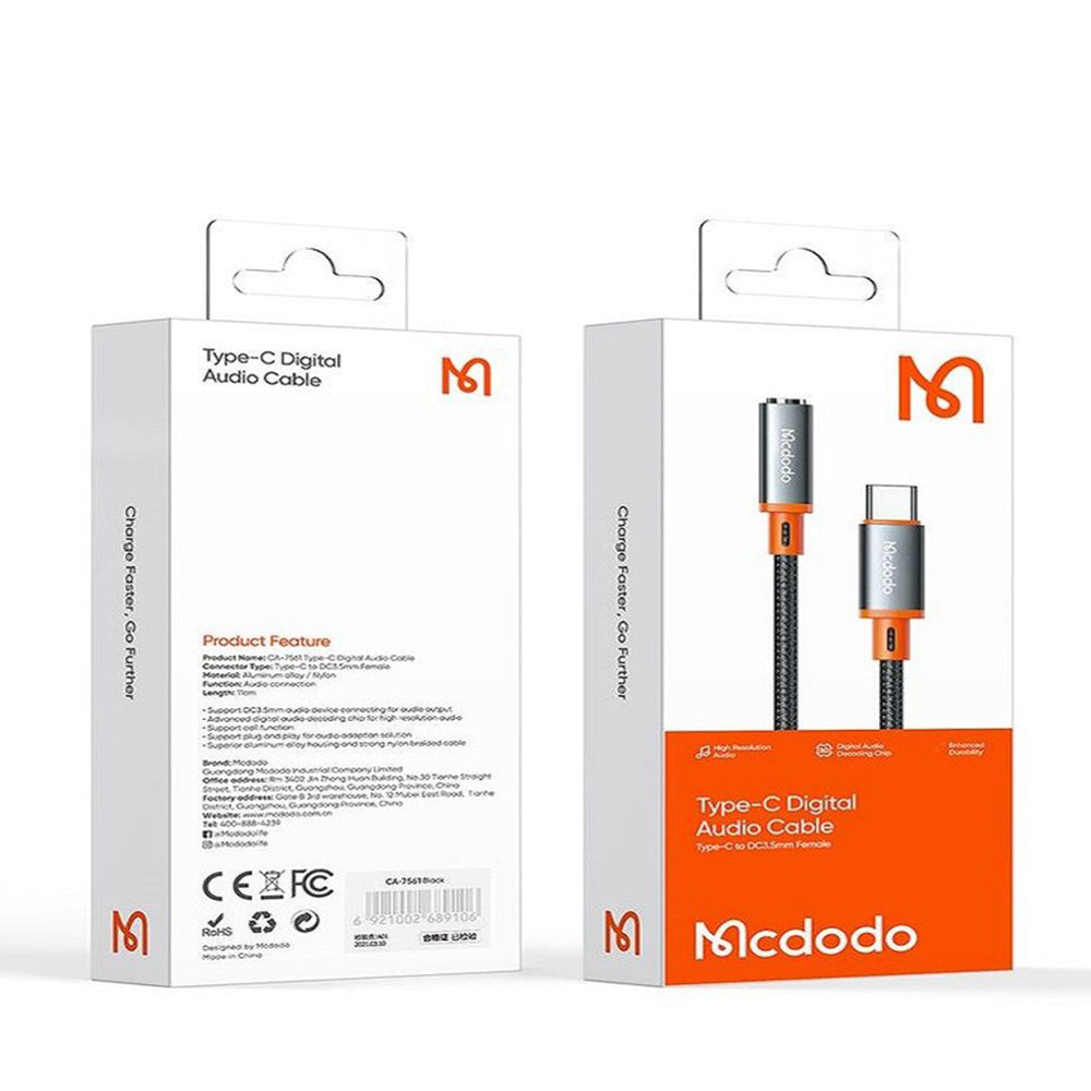 Audio adapter USB-C - 3.5mm McDodo CA-7561, Crni