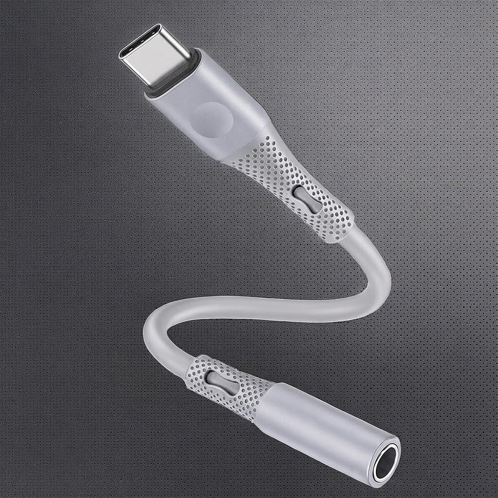 Audio adapter USB-C - 3.5mm Techsuit AC1 SoundFlex, Sivi