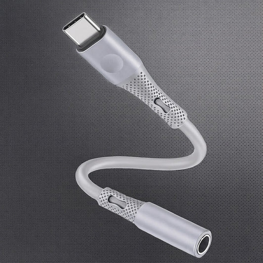 Audio adapter USB-C - 3.5mm Techsuit AC1 SoundFlex, Sivi