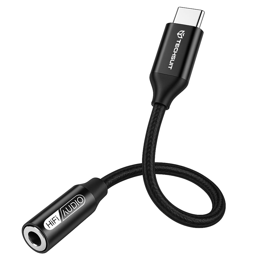 Audio adapter USB-C - 3.5mm Techsuit AC13 FuseXound, Crni