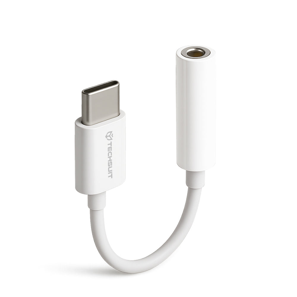Audio adapter USB-C - 3.5mm Techsuit AC18 MusicBox, Bijeli, Set 2 komada