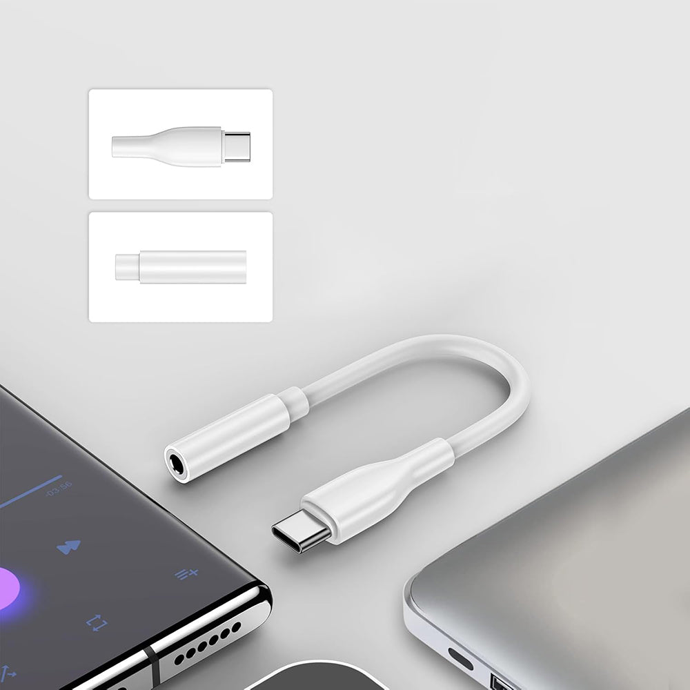 Audio adapter USB-C - 3.5mm Techsuit AC18 MusicBox, Bijeli, Set 2 komada