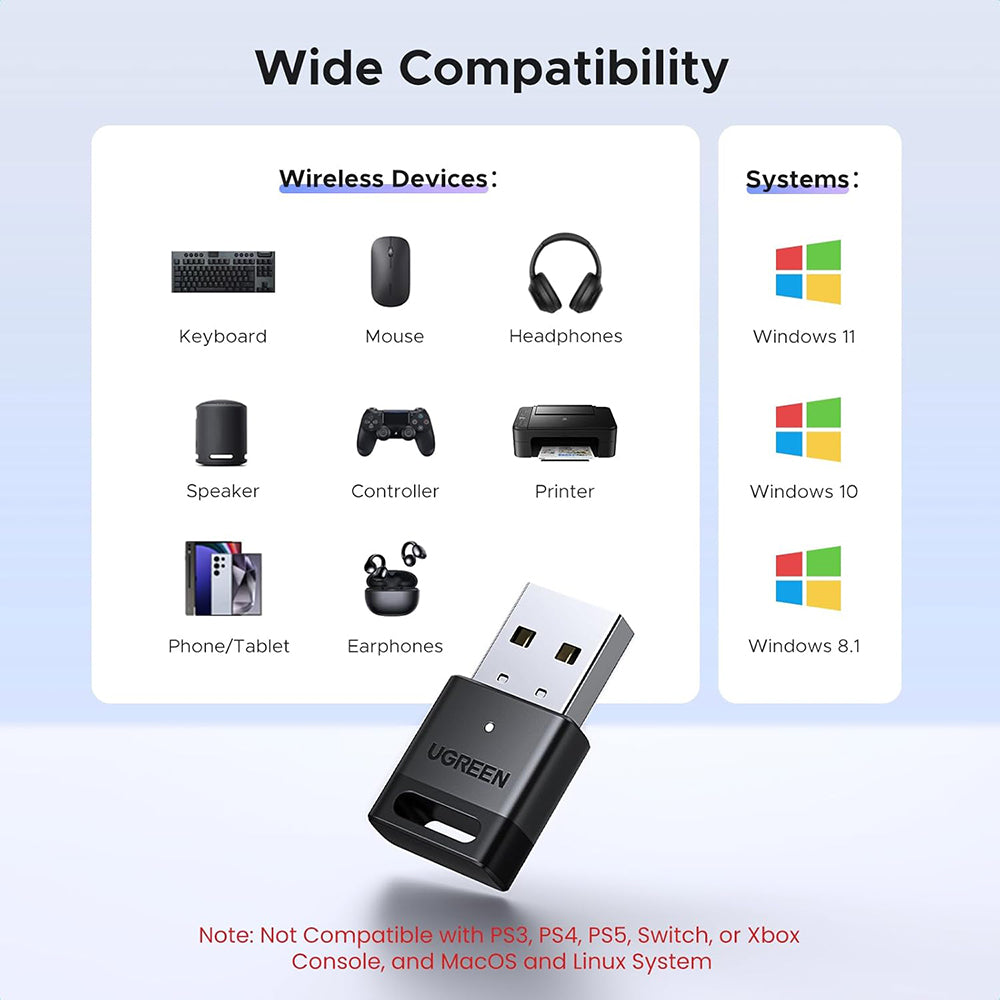 Bluetooth USB adapter UGREEN CM748 (45134), Crni