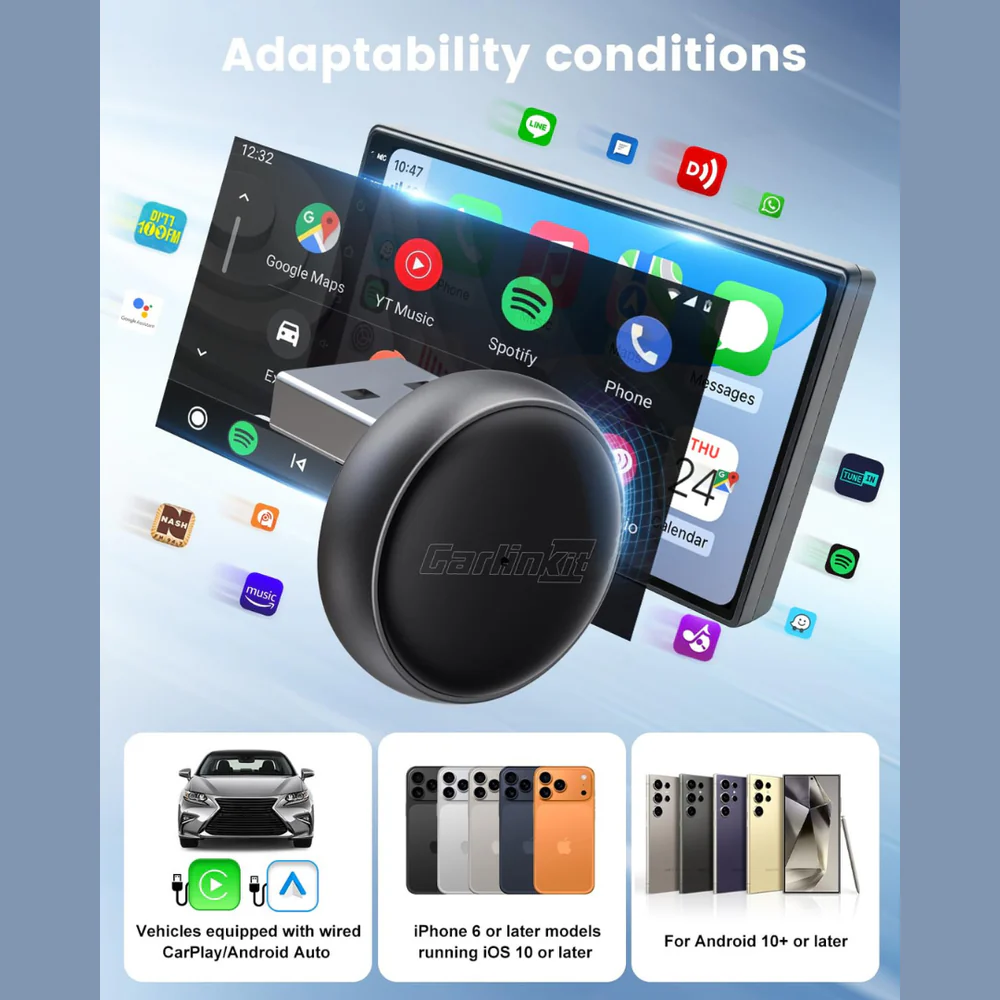 Adapter Carplay / Android Auto Wireless Carlinkit Mini Ultra3 za Apple iPhone / Android seriju