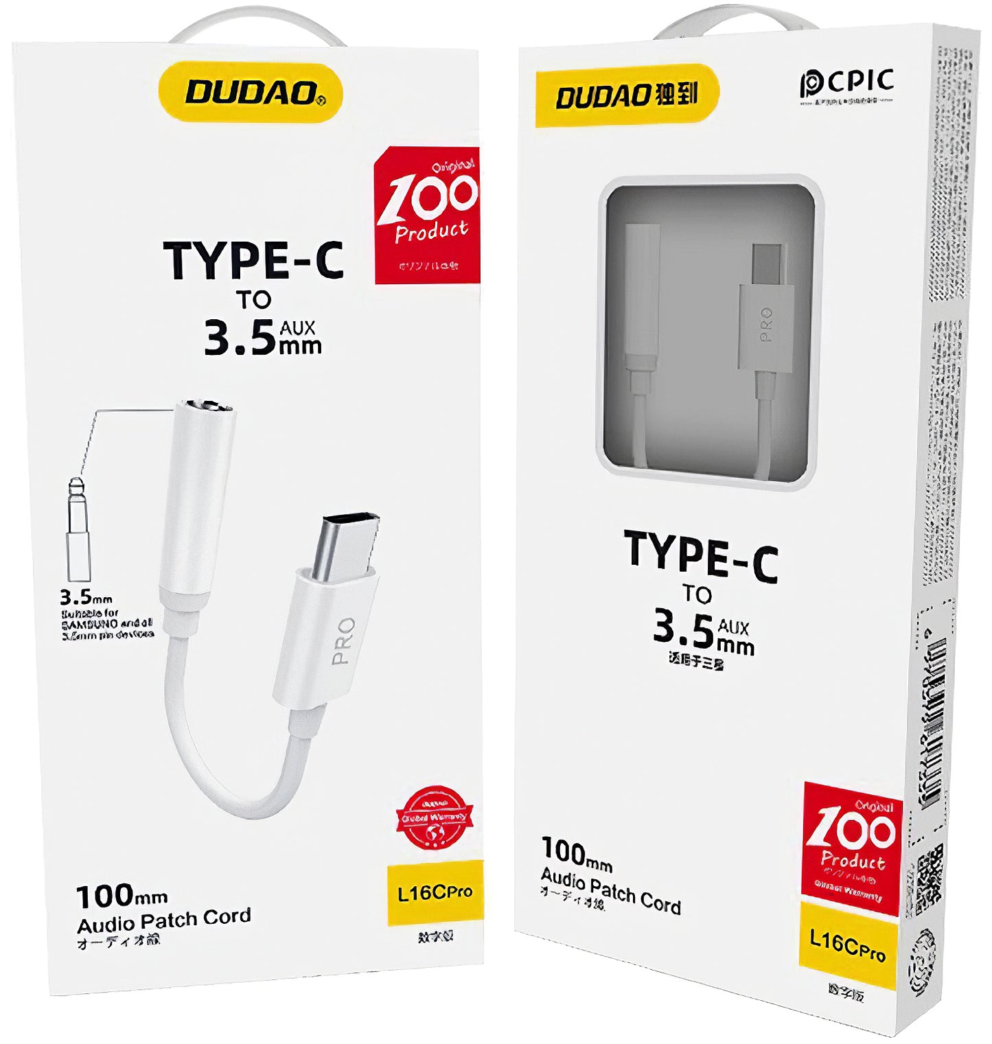 Audio Adapter USB-C - 3.5mm Dudao L16CPro, Bijeli