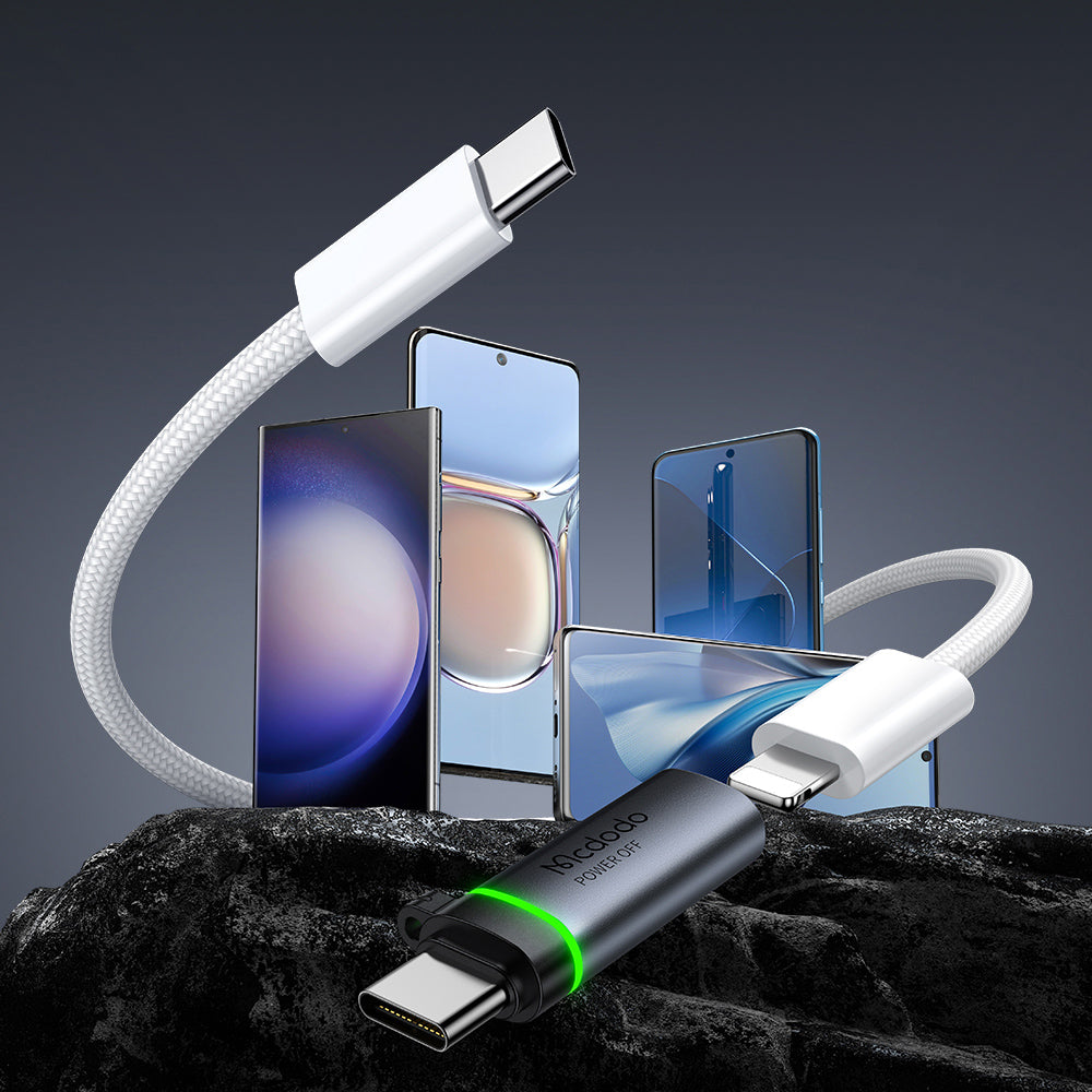 Adapter za podatke i punjenje Lightning - USB-C McDodo OT-6010 Power Off, Crni