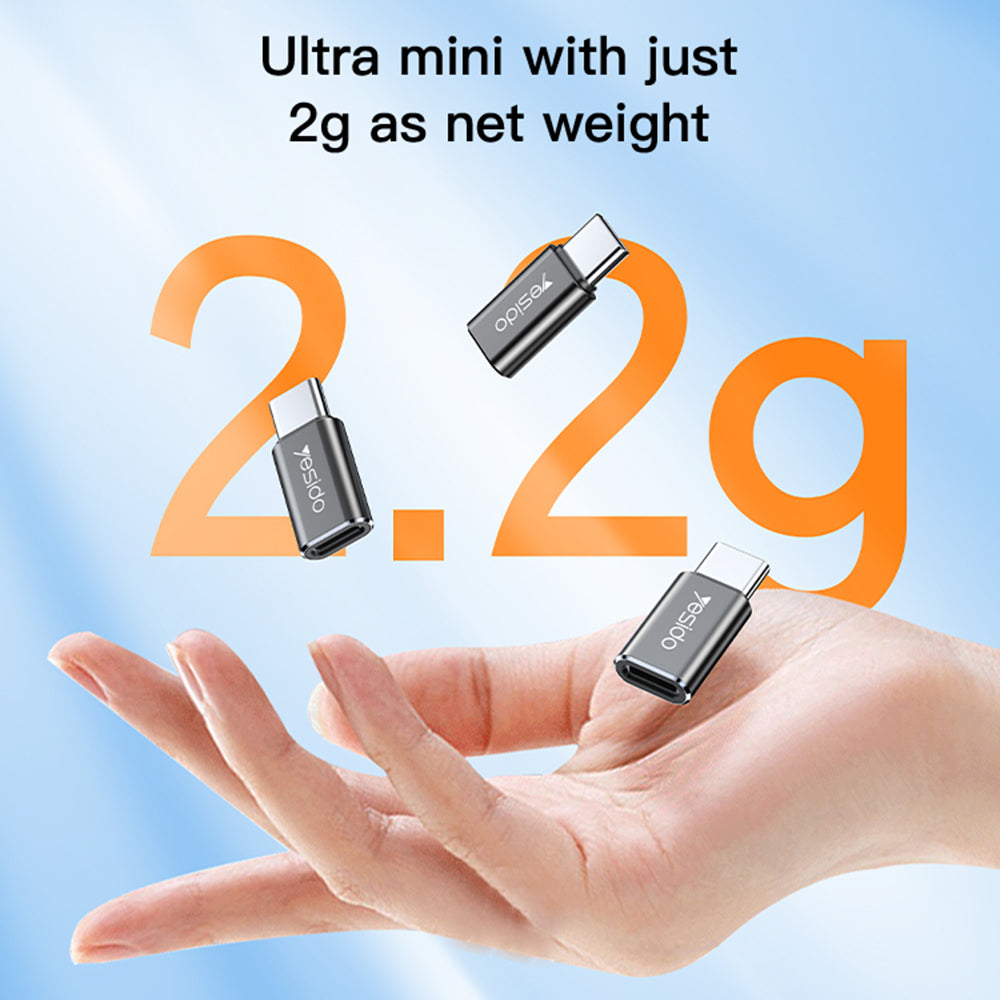 Adapter za podatke i punjenje Lightning - USB-C Yesido GS22, Sivi