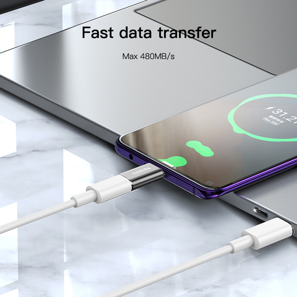 Adapter za podatke i punjenje Lightning - USB-C Yesido GS22, Sivi