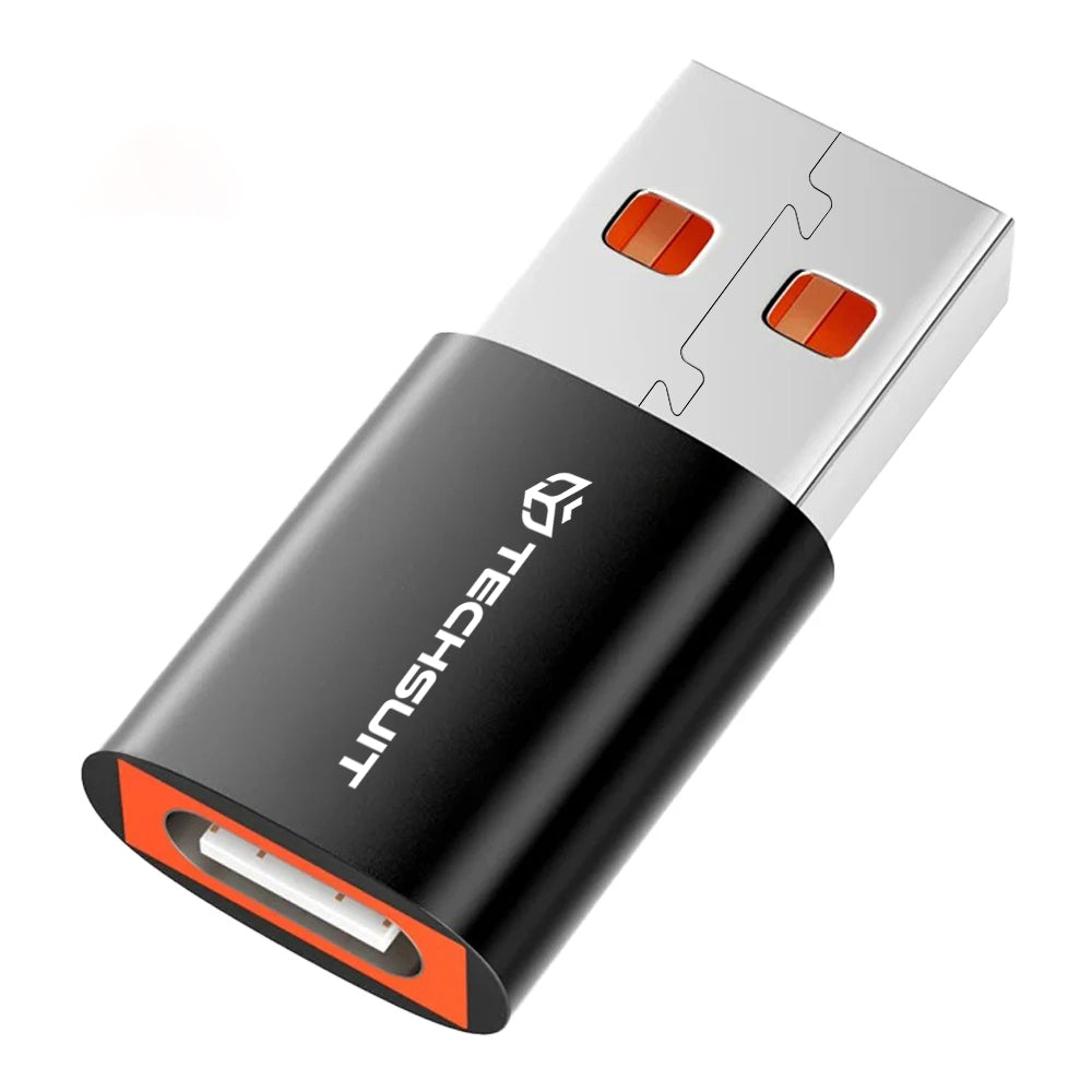 Adapter za podatke i punjenje USB-C - USB-A Techsuit A5 HyperPort, Crno Narančasta