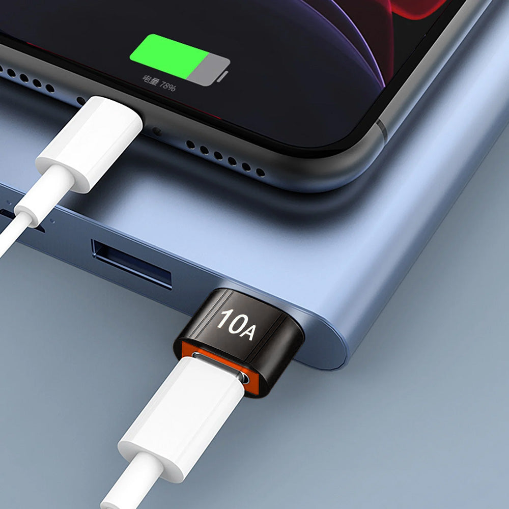 Adapter za podatke i punjenje USB-C - USB-A Techsuit A7 HyperPort, Crno Narančasta