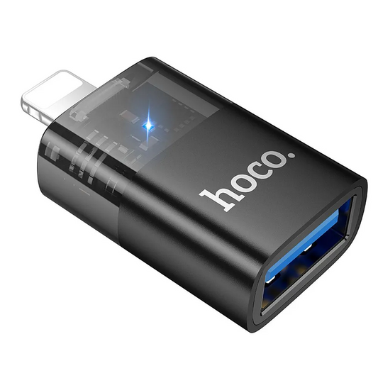 OTG Lightning - USB-A HOCO UA36 adapter, Crna