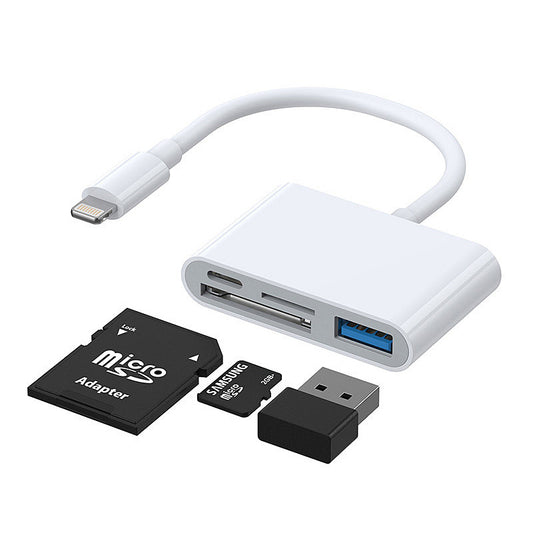 OTG adapter Lightning - USB-A / microSD Joyroom, bijeli S-H142
