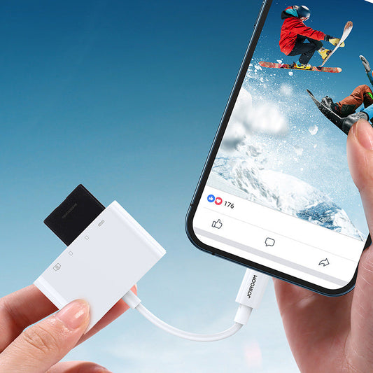 OTG adapter Lightning - USB-A / microSD Joyroom, bijeli S-H142