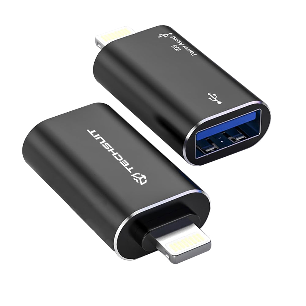 OTG adapter Lightning - USB-A Techsuit A18 AluVoltX, Crni