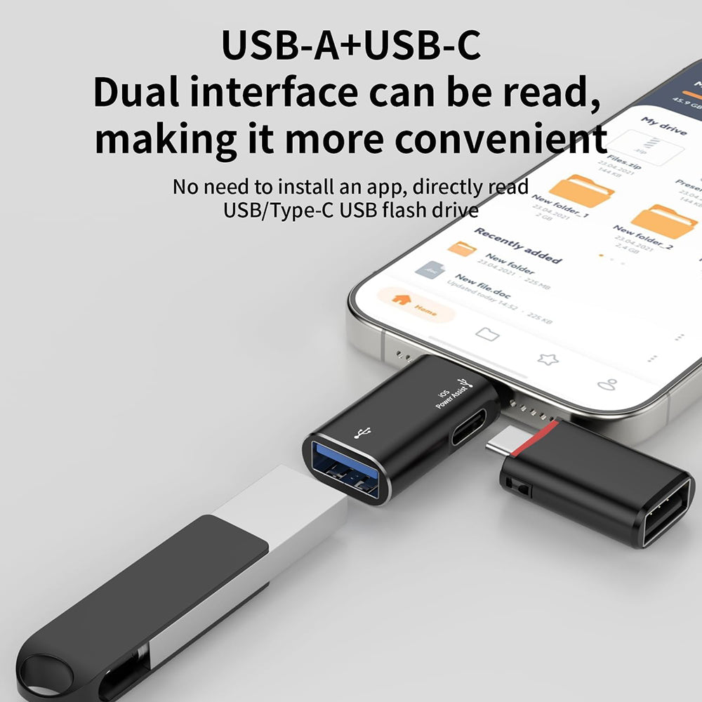 OTG adapter Lightning - USB-A Techsuit A18 AluVoltX, Crni
