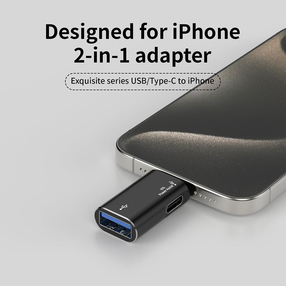 OTG adapter Lightning - USB-A Techsuit A18 AluVoltX, Crni