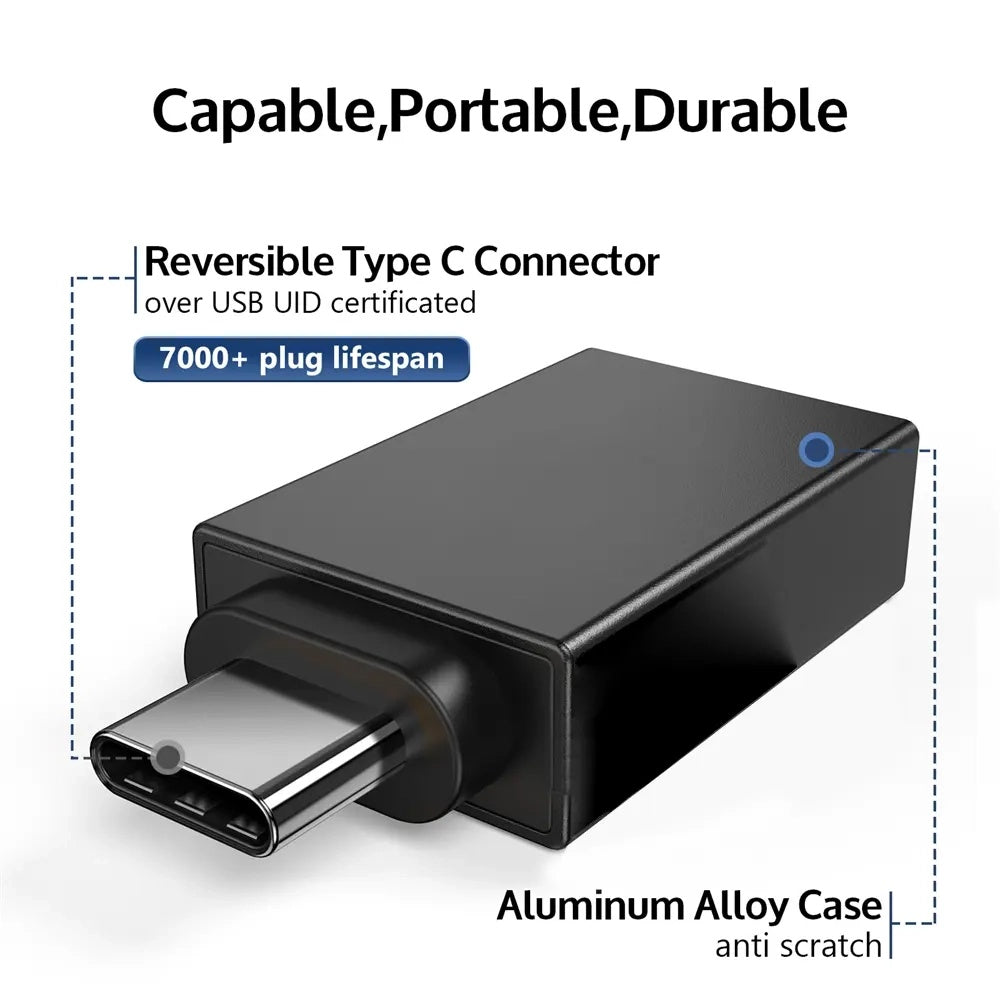 OTG adapter microUSB / USB-C - USB-A Techsuit A13 DuoVoltX, Sivi, Set 2 komada