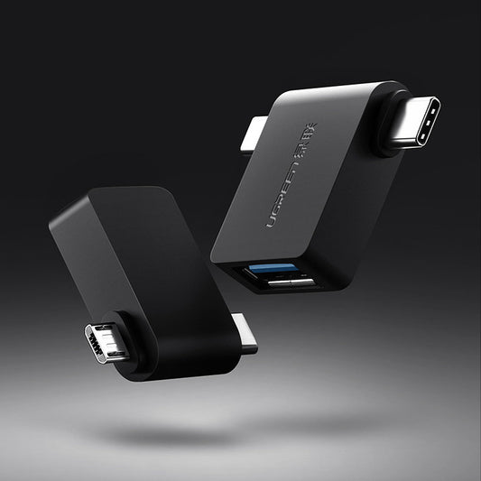 OTG adapter microUSB / USB-C - USB-A UGREEN U30453, Crni