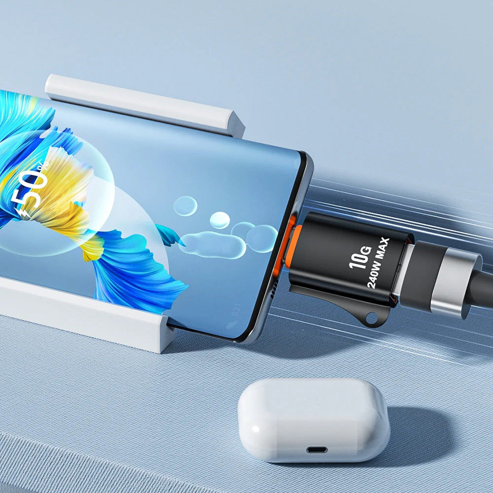 Adaptor OTG USB-C - USB-A Techsuit A1 HyperPort, Crni Narančasti