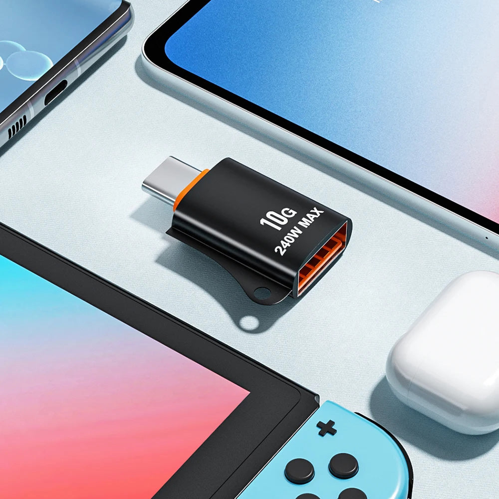 Adaptor OTG USB-C - USB-A Techsuit A1 HyperPort, Crni Narančasti