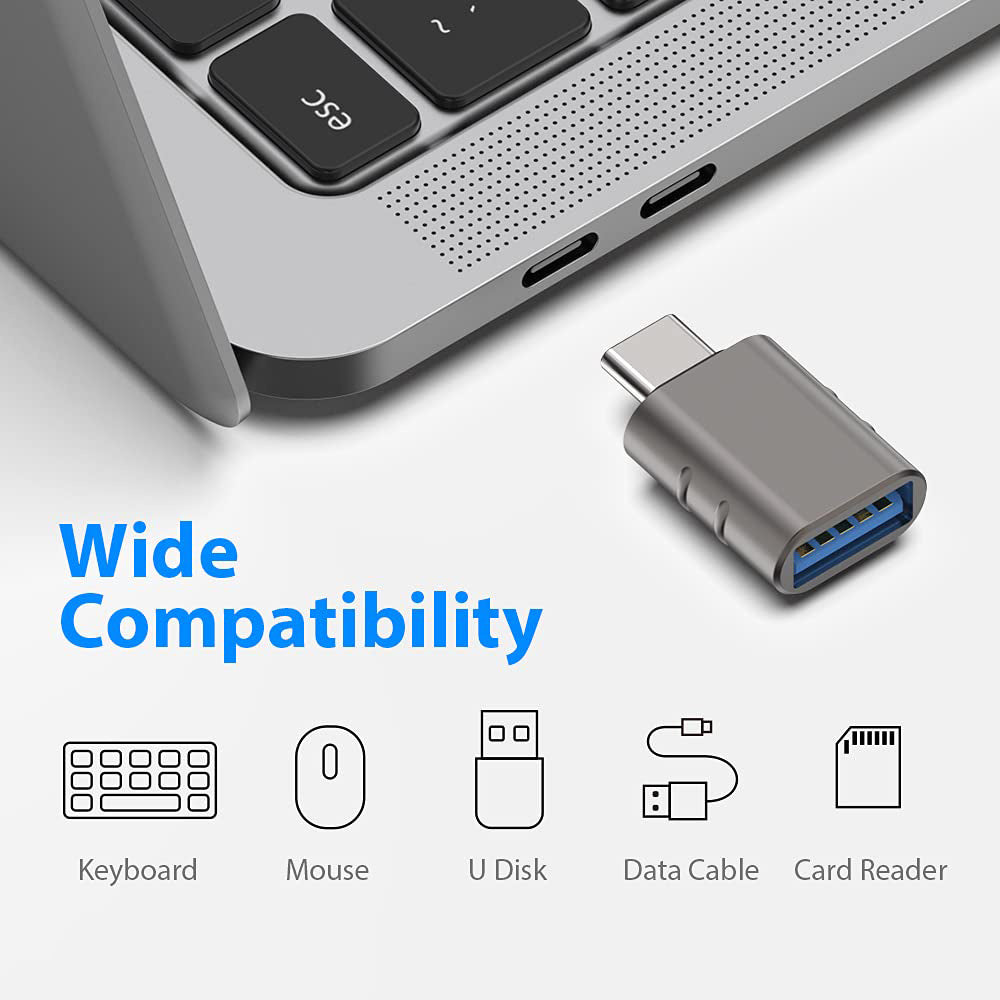 OTG adapter USB-C - USB-A Techsuit A10 SlateVolt, Sivi