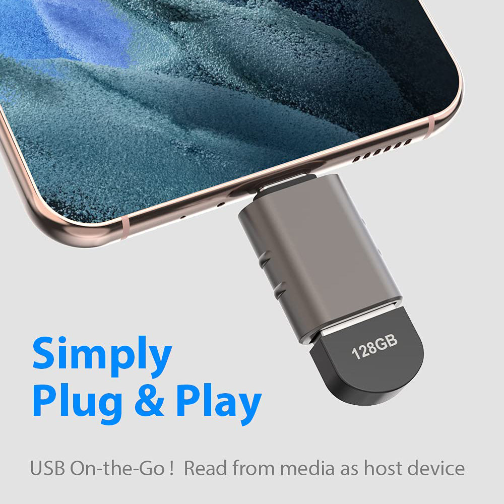 OTG adapter USB-C - USB-A Techsuit A10 SlateVolt, Sivi
