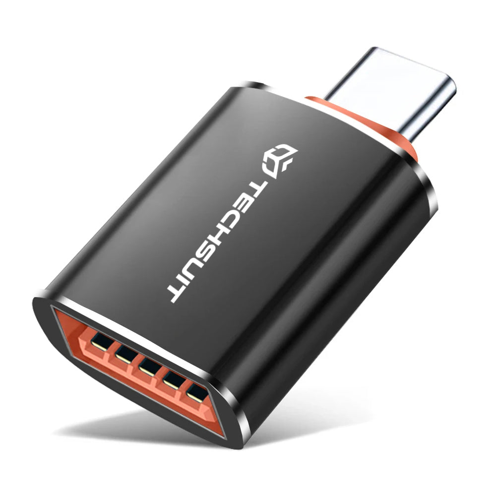 Adaptor OTG USB-C - USB-A Techsuit A2 HyperPort, Crni Narančasti