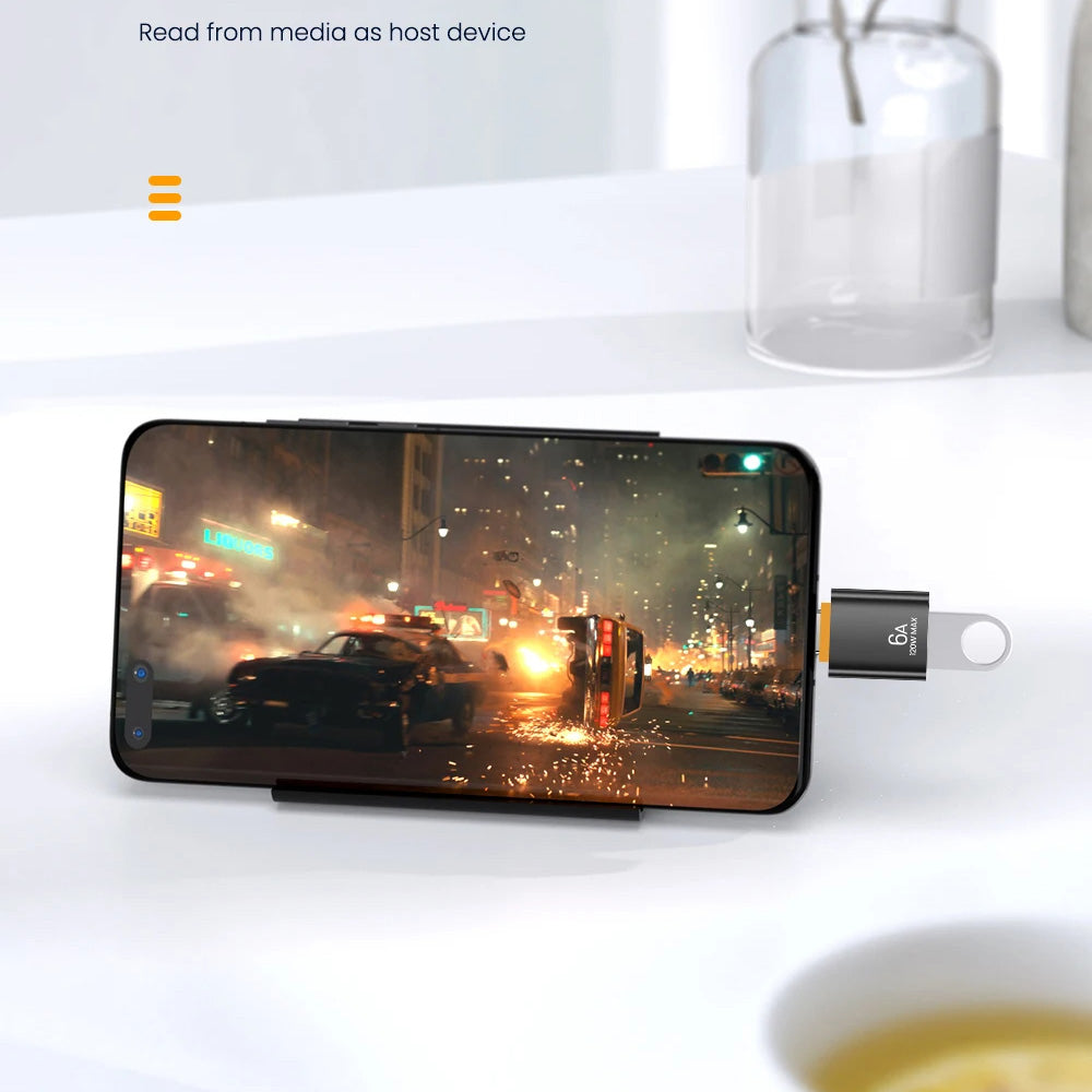 Adaptor OTG USB-C - USB-A Techsuit A2 HyperPort, Crni Narančasti