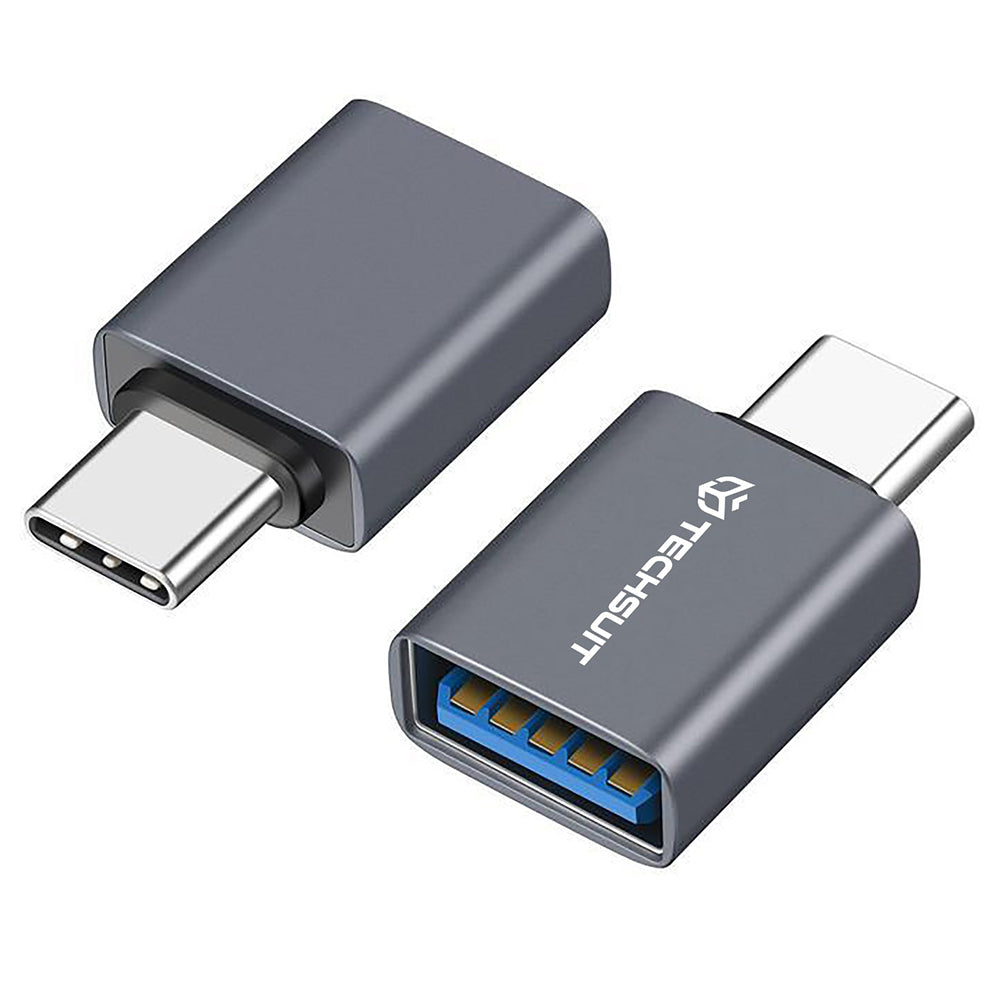 OTG adapter USB-C - USB-A Techsuit A8 SlateVolt, Sivi