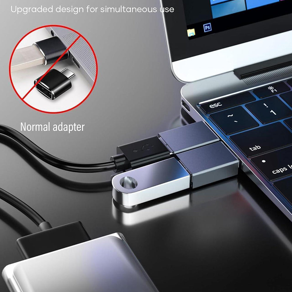 OTG adapter USB-C - USB-A Techsuit A8 SlateVolt, Sivi