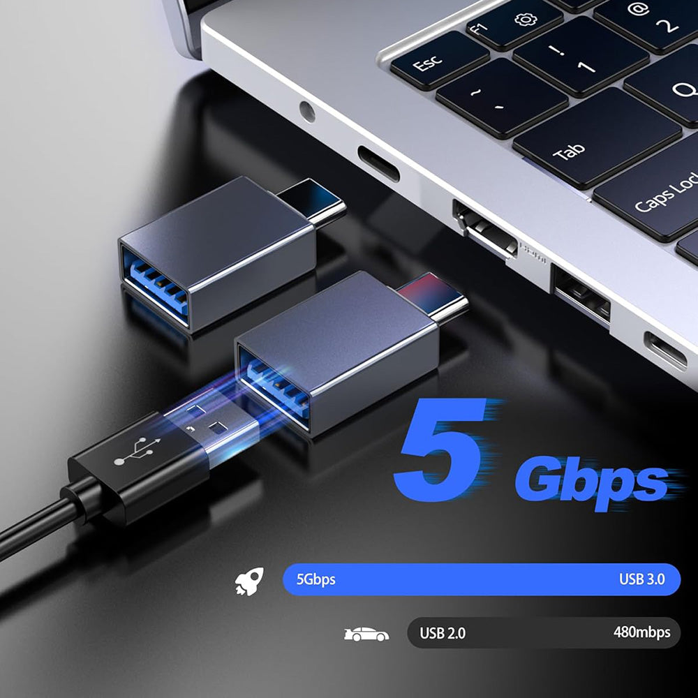 OTG adapter USB-C - USB-A Techsuit A8 SlateVolt, Sivi