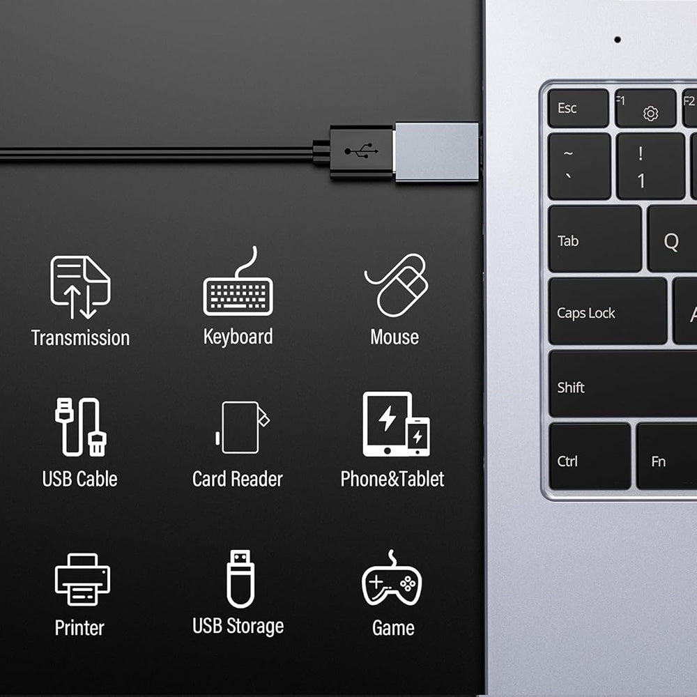 OTG adapter USB-C - USB-A Techsuit A8 SlateVolt, Sivi
