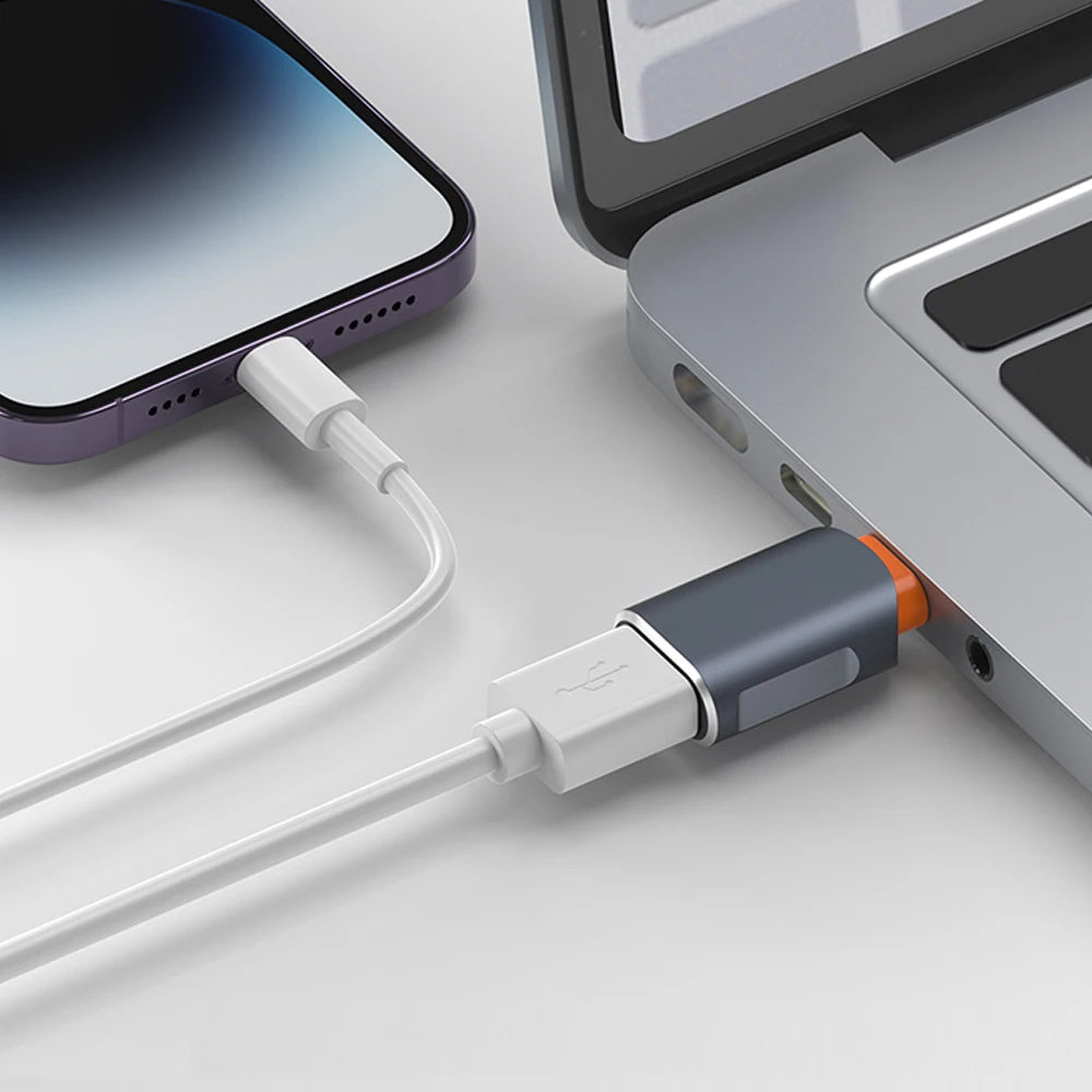 Adaptor OTG USB-C - USB-A Techsuit A9 SlateVolt, Sivi Narančasti