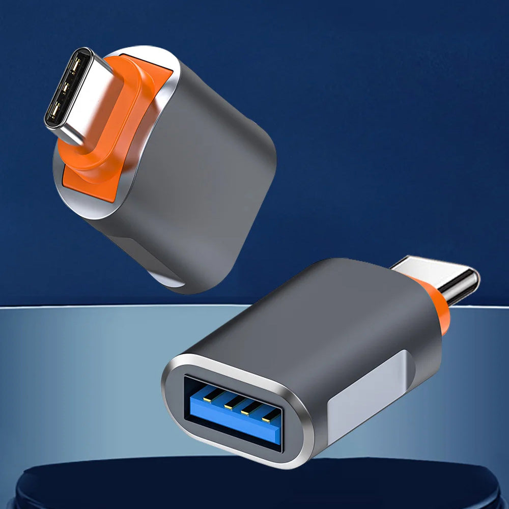 Adaptor OTG USB-C - USB-A Techsuit A9 SlateVolt, Sivi Narančasti
