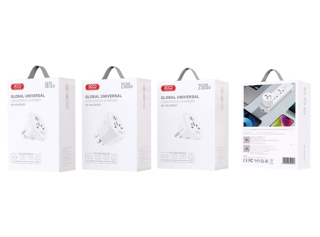 Adapter za mrežu XO Design WL23 US / UK / AU / FI / CN - Europa, Bijeli