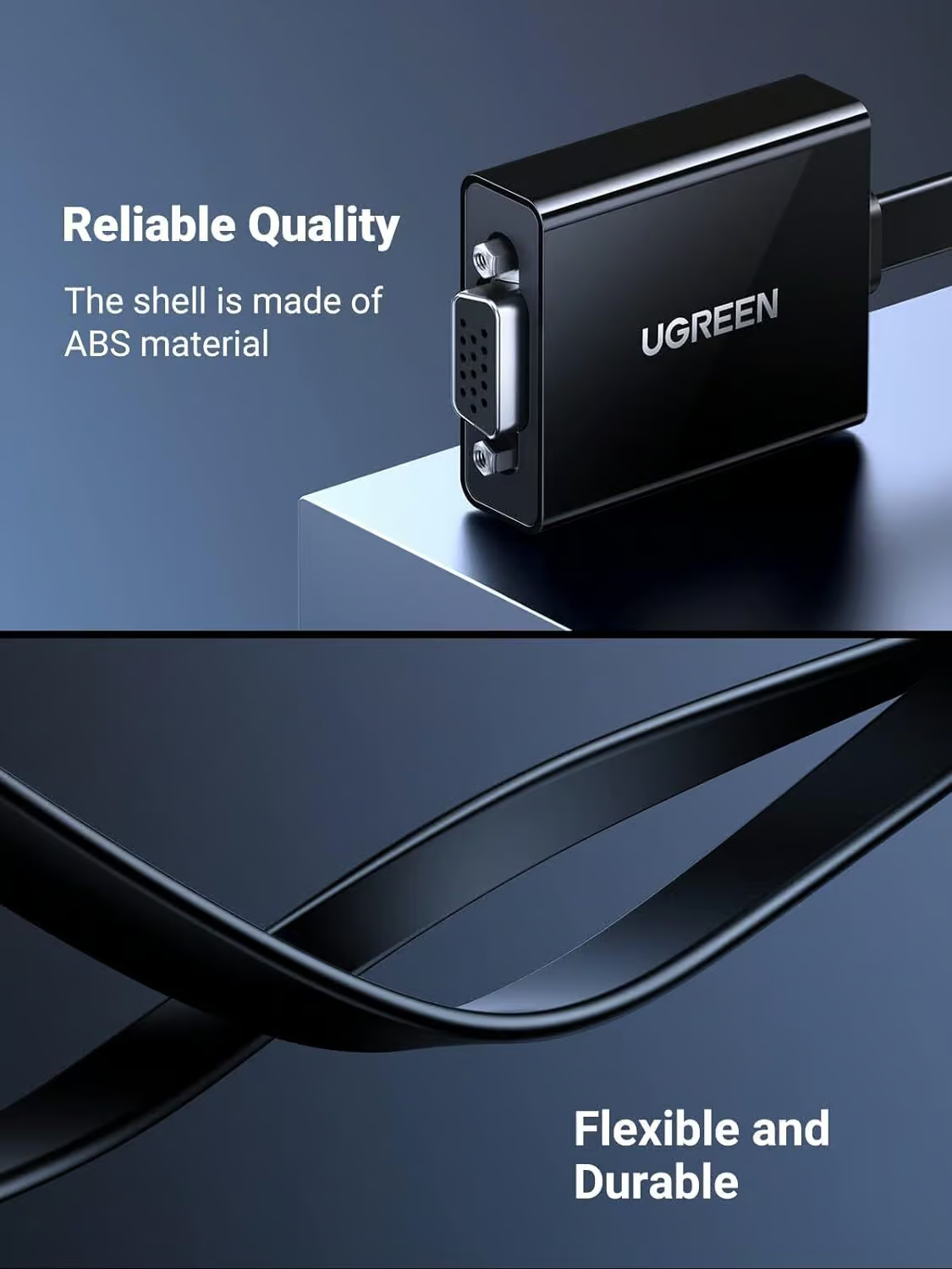 Video adapter UGREEN CM611 (90813), HDMI - VGA, 1080P, Crna