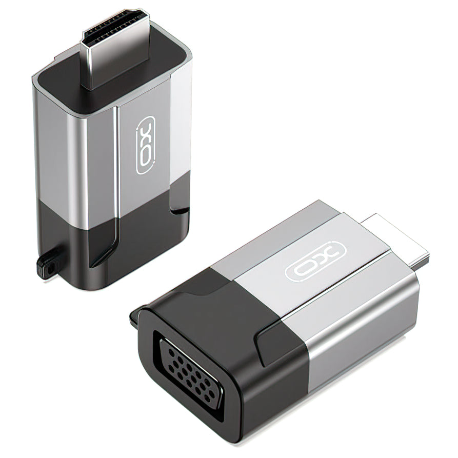 Video adapter XO Design GB014, HDMI - VGA, Sivi