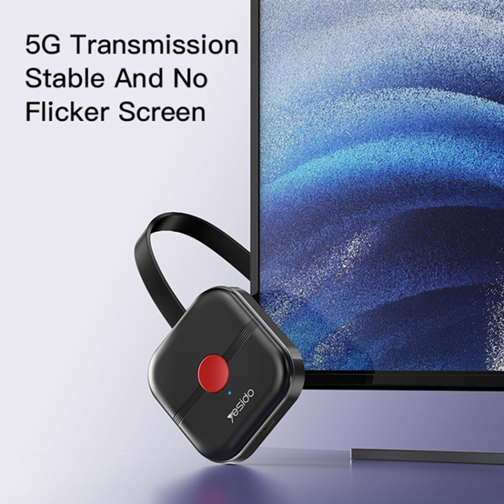 Bežični multimedijski adapter Yesido TV10 5G, Crni