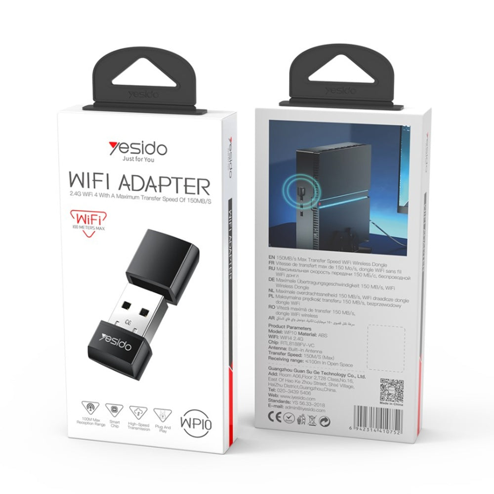 Bežični adapter Yesido WP10, 150Mbps, Crni