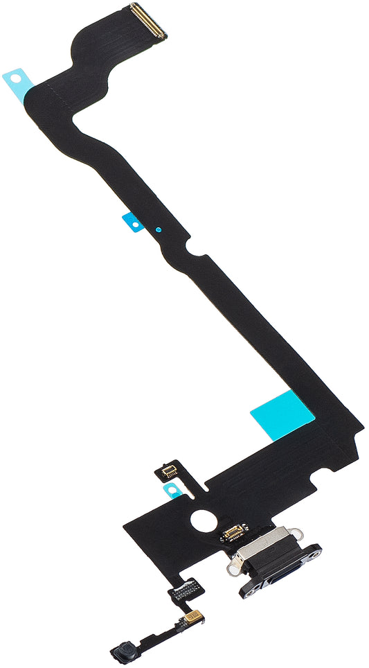 Traka s konektorom za punjenje - Mikrofon za Apple iPhone XS Max, Crna