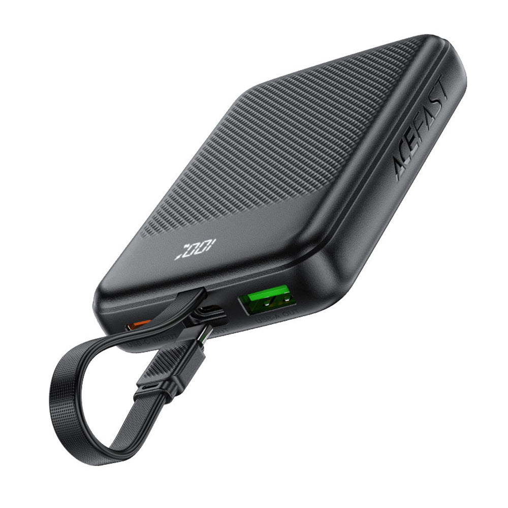 Vanjska baterija Acefast M13, 10000mAh, 22.5W, QC + PD, 1 x USB-A - 2 x USB-C, Crna