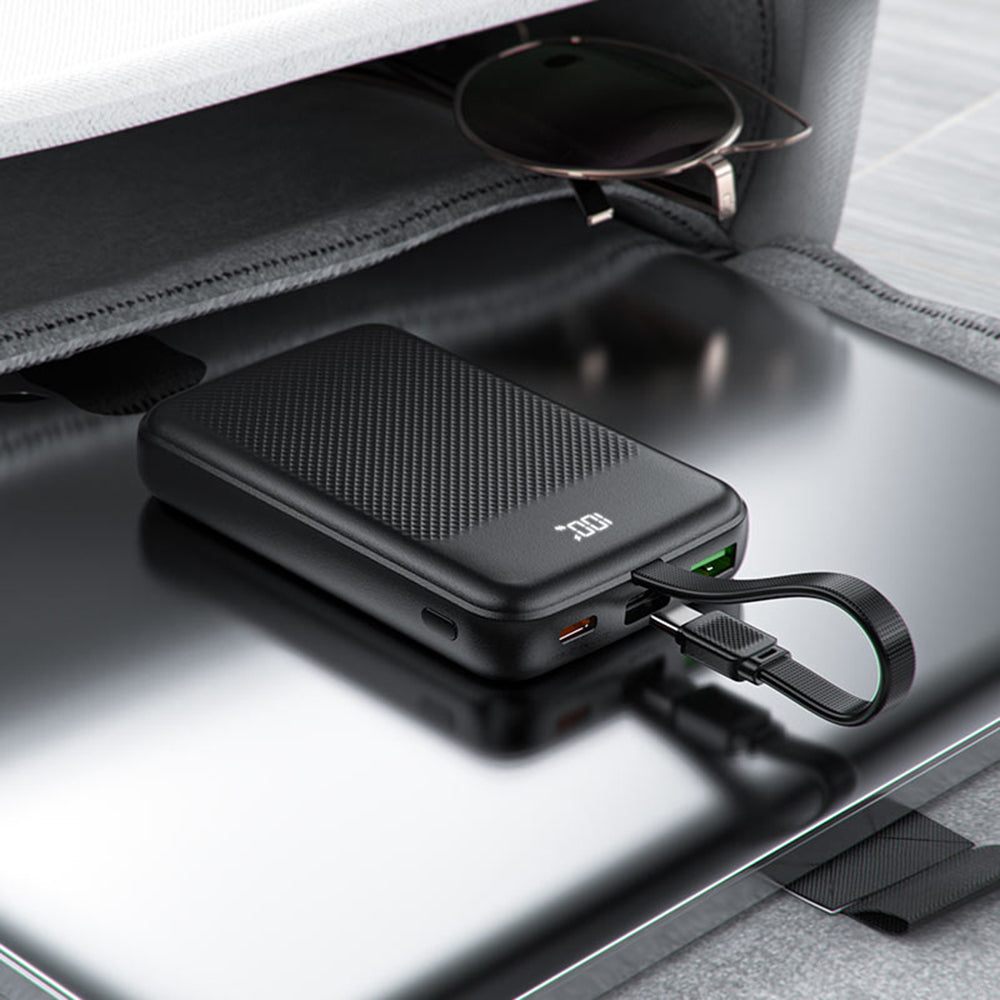Vanjska baterija Acefast M13, 10000mAh, 22.5W, QC + PD, 1 x USB-A - 2 x USB-C, Crna