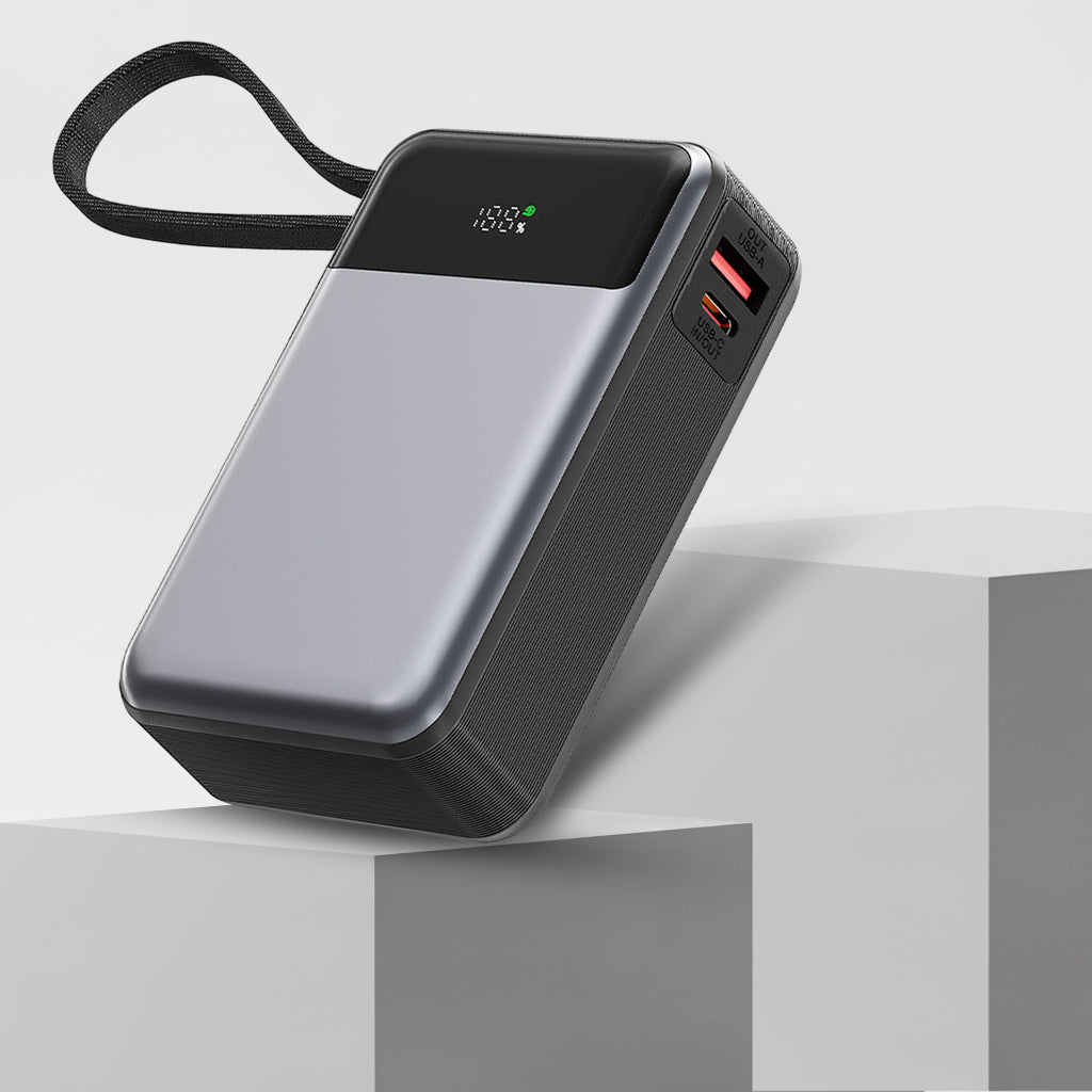 Vanjska baterija Acefast M21, 20000mAh, 65W, QC + PD, 1 x USB-A - 2 x USB-C, Crna