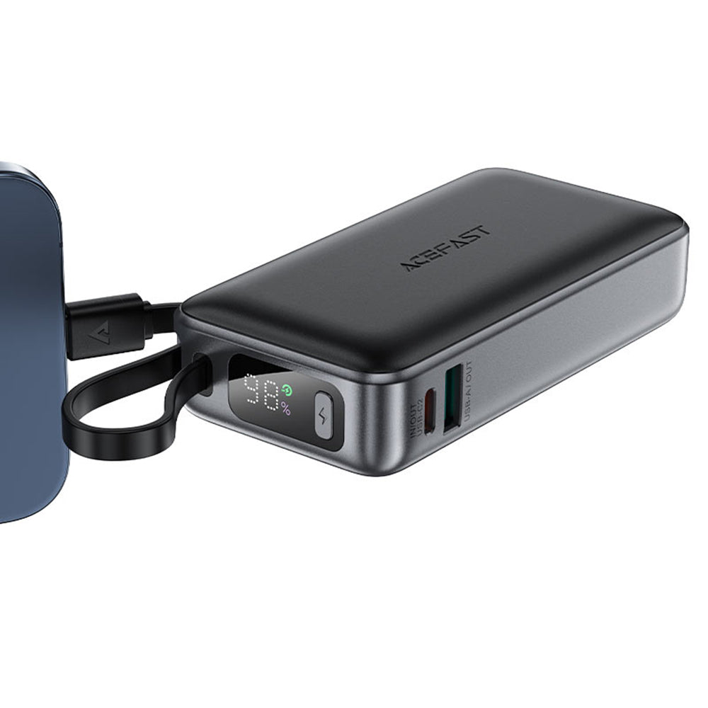 Vanjska baterija Acefast M7, 10000mAh, 30W, QC + PD, 1 x USB-A - 2 x USB-C, Crna