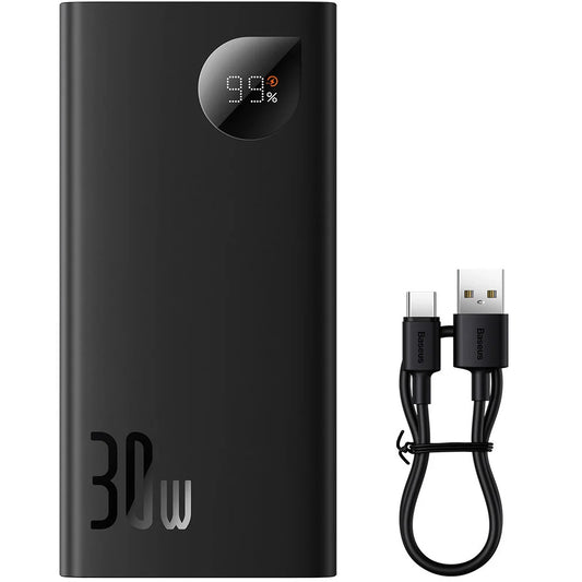 Vanjska baterija Baseus Adaman2, 10000mAh, 30W, QC + PD, 1 x USB-C - 2 x USB-A, Crna PPAD040101