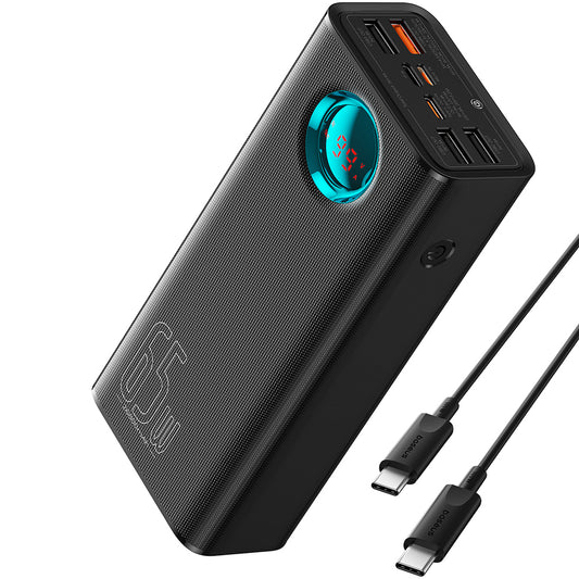 Vanjska baterija Baseus Amblight Digital Display, 26800mAh, 65W, QC + PD, 1 x USB-C - 4 x USB-A, Crna P10022402113-00