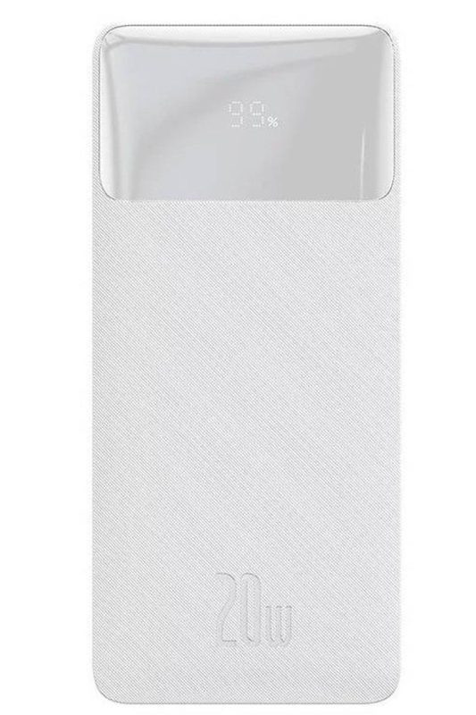Vanjska baterija Baseus Bipow, 10000mAh, 20W, QC + PD, 1 x USB-C - 2 x USB-A, Bijela PPBD050502