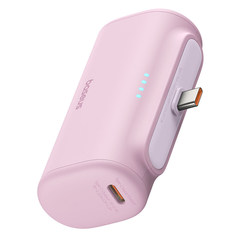 Vanjska baterija Baseus Compact, 5000mAh, 20W, PD, 2 x USB-C, Roza P10068306413-00